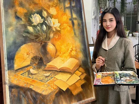 “Hồn Việt trong dòng chảy thời gian” – Bức họa tôn vinh ký ức và bản sắc Việt của họa sĩ trẻ Đăng Uyên