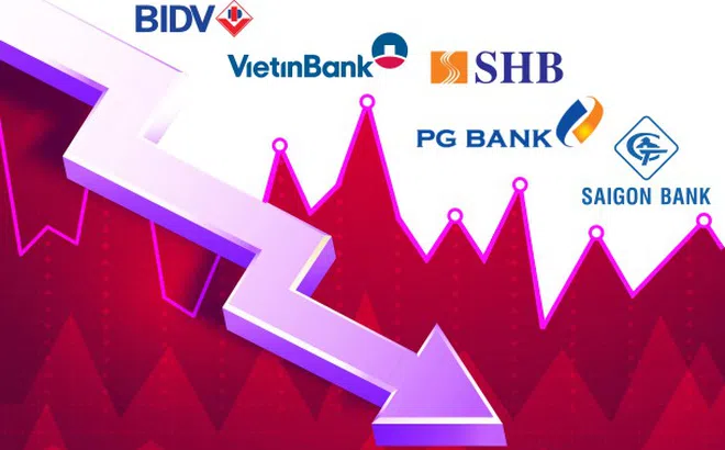 Hàng loạt cổ phiếu ngân hàng giảm sâu trong tháng 1